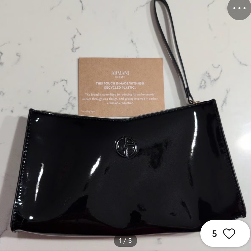 Giorgio Armani Black Envelope Wristlet new - Picture 2 of 2